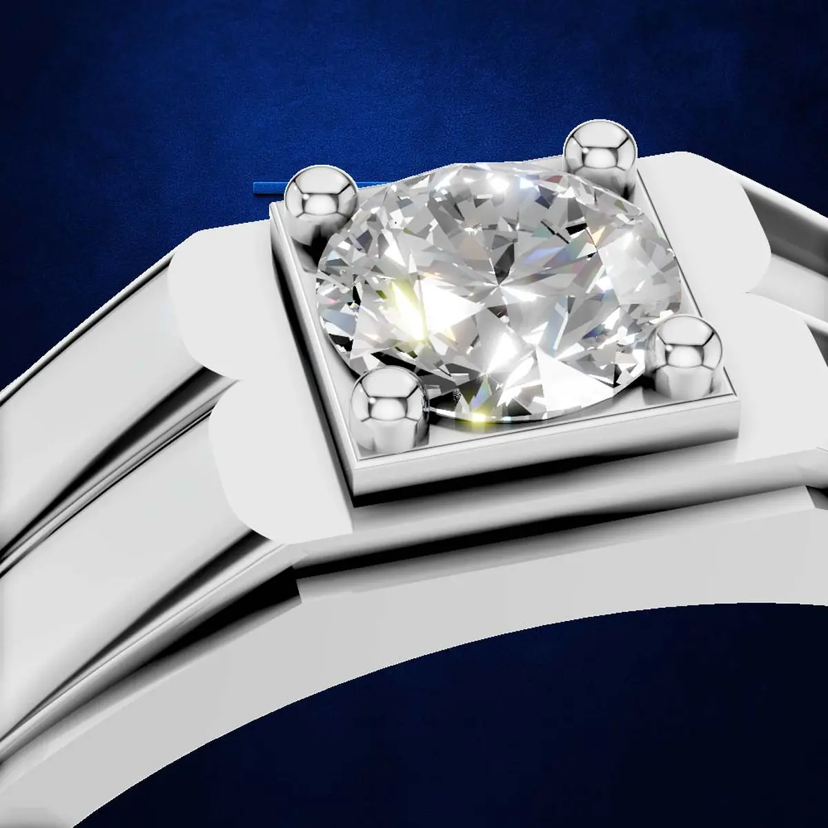 Round Brilliant Cut Lab Grown Diamond Engagement Ring Available in 925 Silver, Gold and Platinum Options