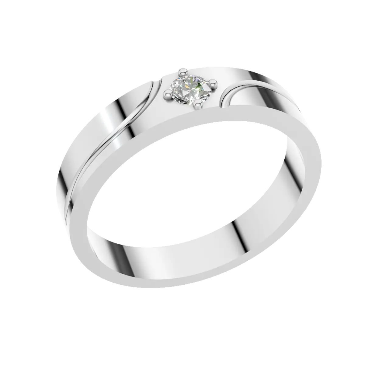 Sleek Lab Grown Diamond Ring in 18K Gold with Moissanite | Elegant and Modern Designer Ring