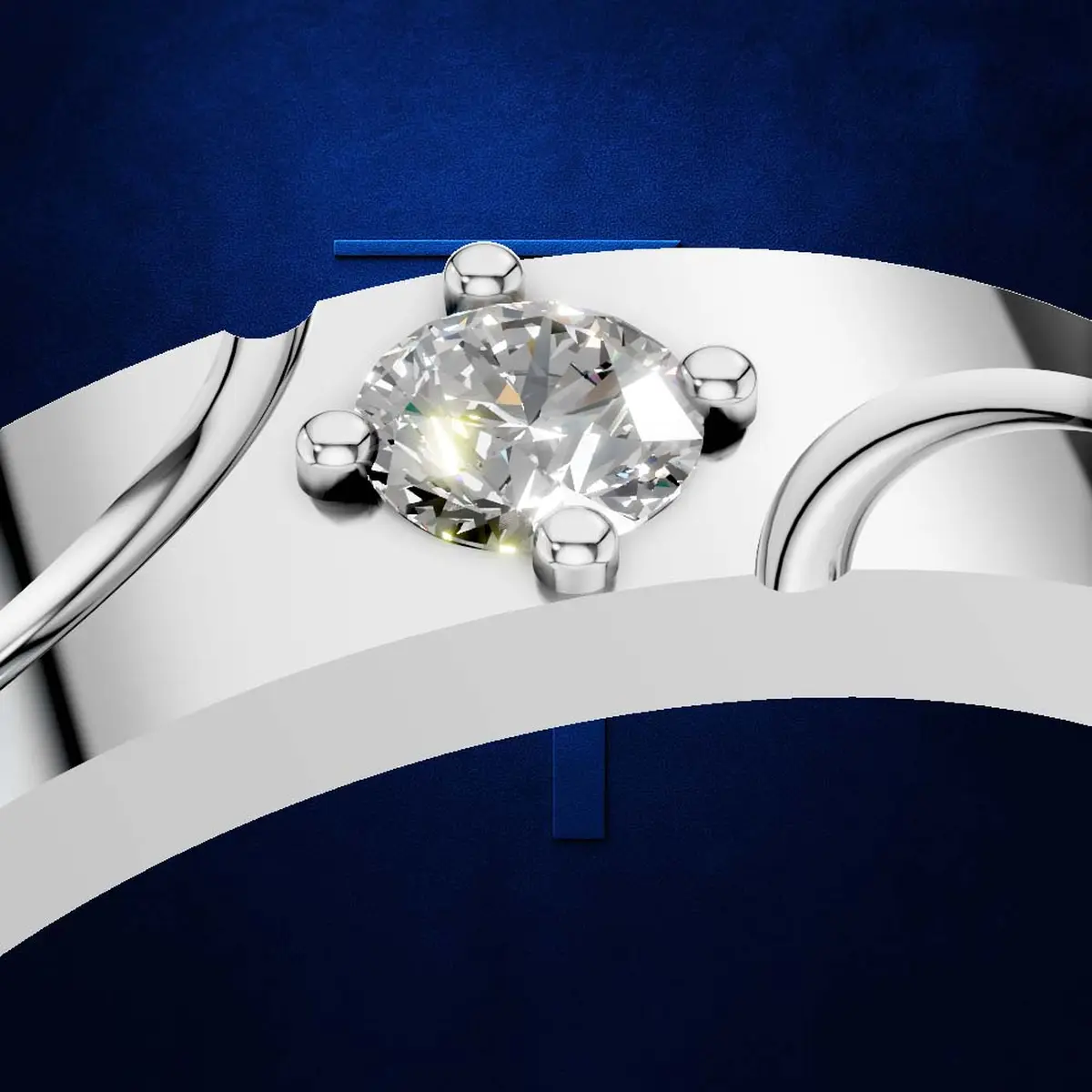 Sleek Lab Grown Diamond Ring in 18K Gold with Moissanite | Elegant and Modern Designer Ring