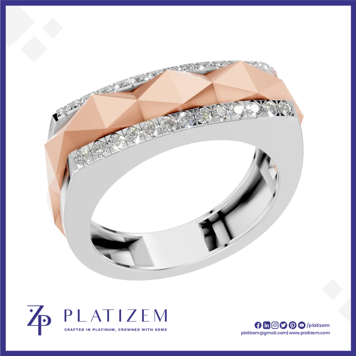 Gold And Platinum Ring For Men