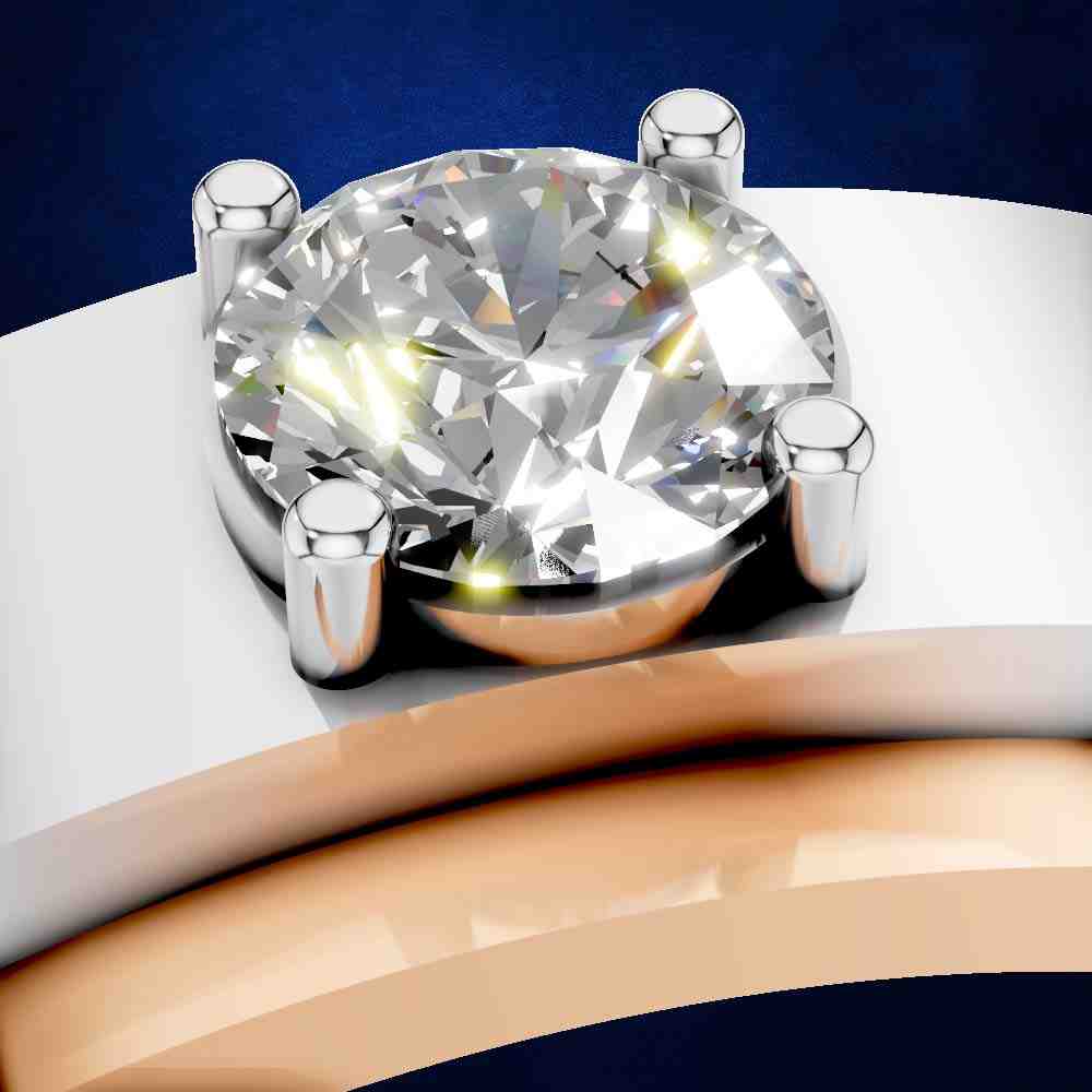 Two Tone Round Laboratory Grown Diamond Wedding Band 18K Gold Mens Ring Luxury Designer Bridal Jewelry Style