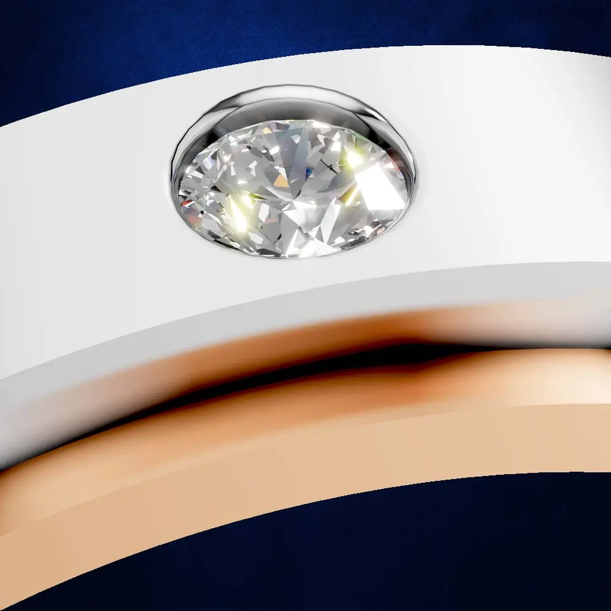 Gold Mens Two Tone Wedding Band