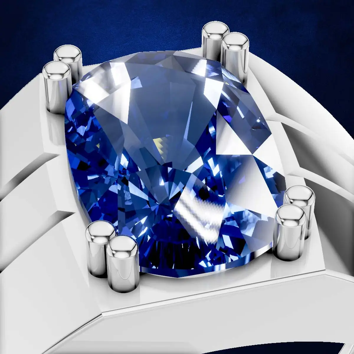 Blue Sapphire Gemstone Ring For Men