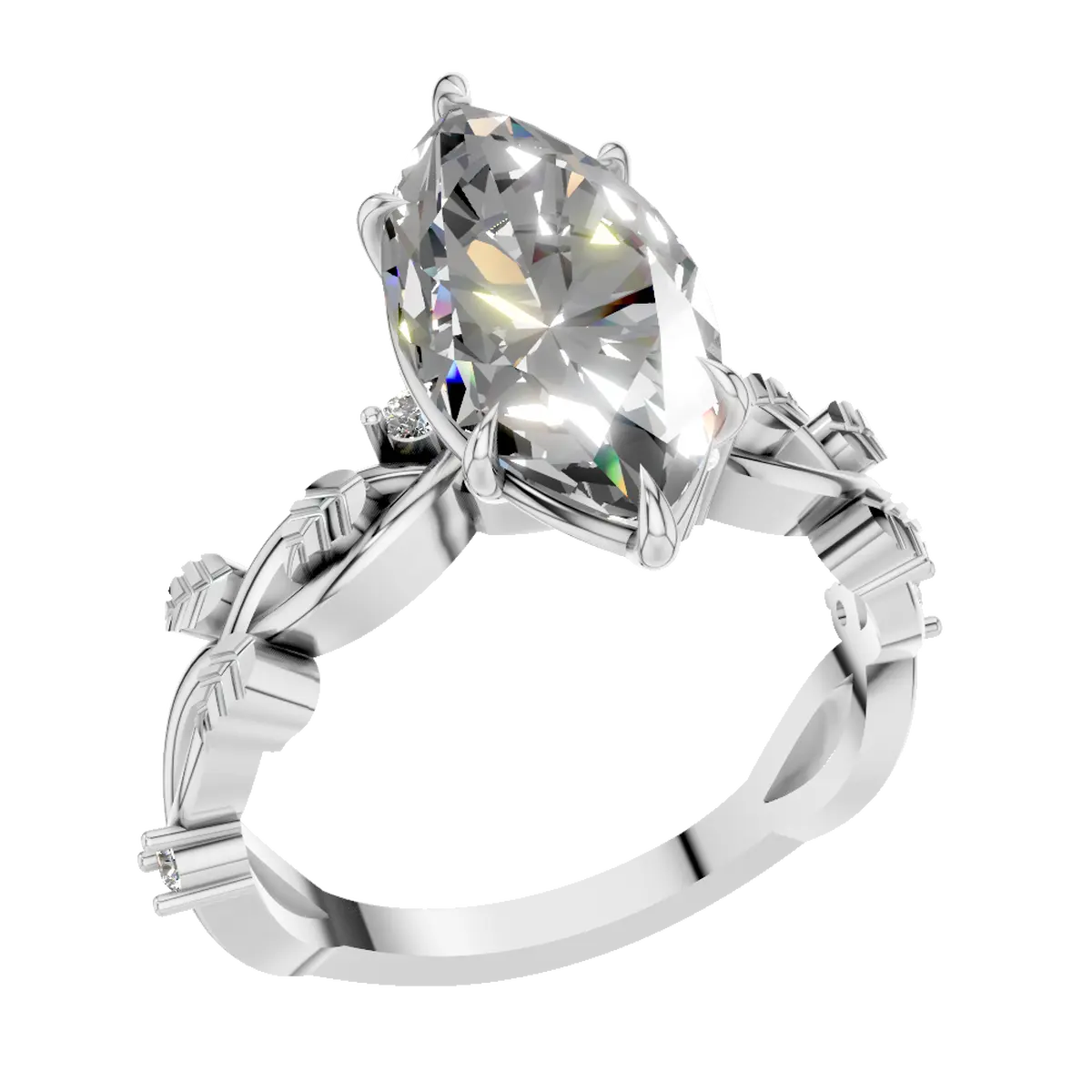 3ct Marquise lab Grown Diamond Wedding Ring  