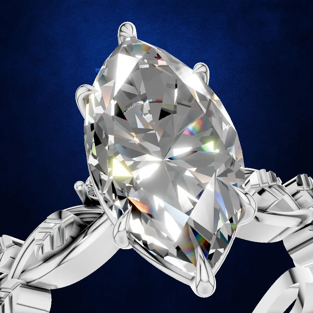 3ct Marquise lab Grown Diamond Wedding Ring  