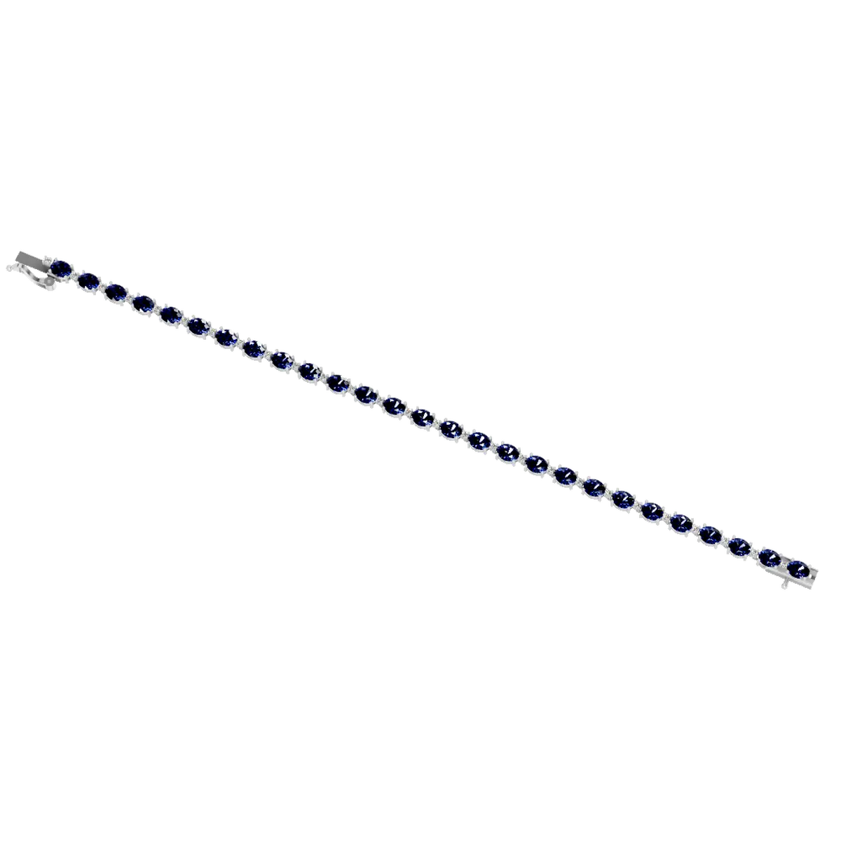 Blue Sapphire And Diamond Tennis Bracelet