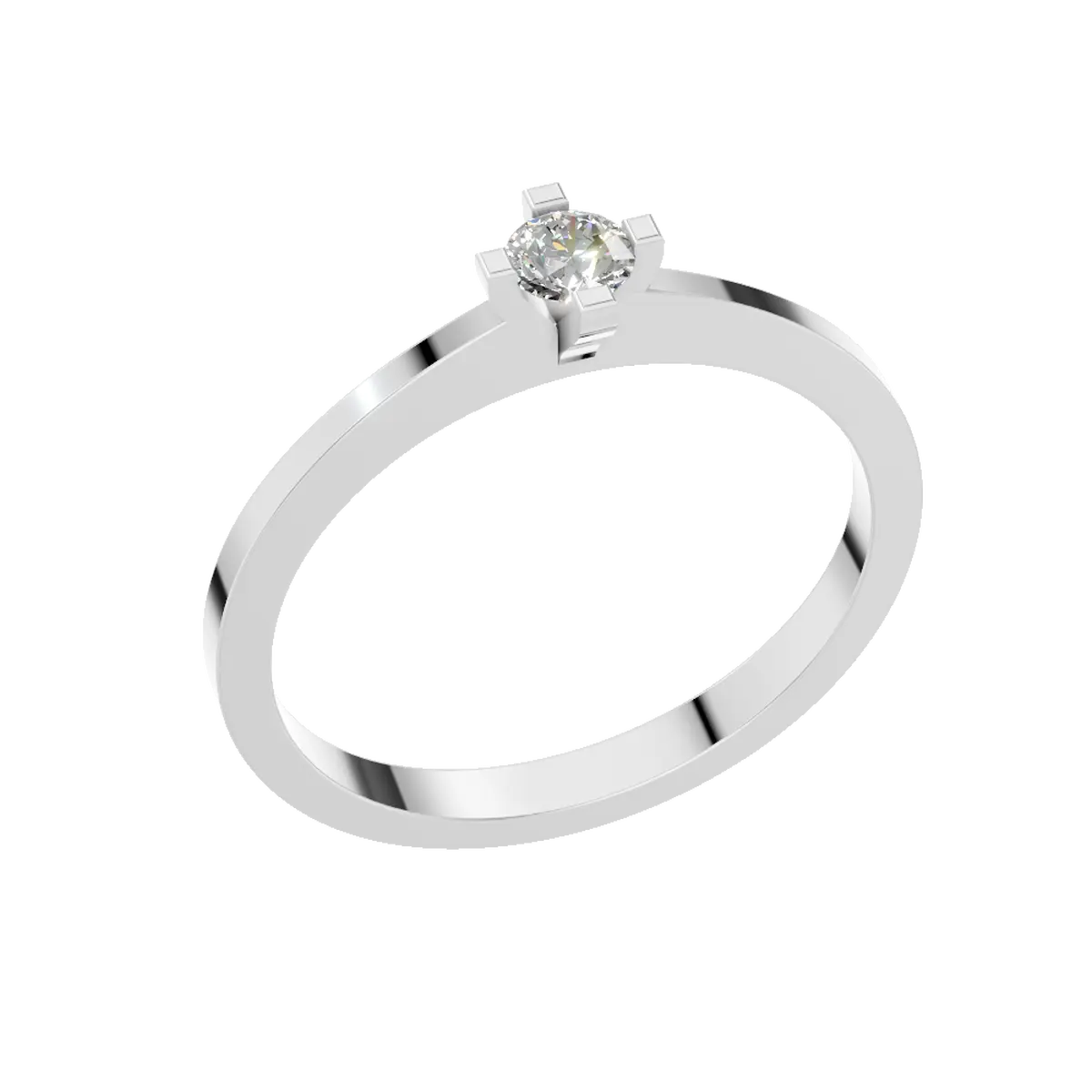 Classic Four Prongs Round Solitaire Lab Grown Diamond Engagement Ring in 14k Solid Gold and Platinum