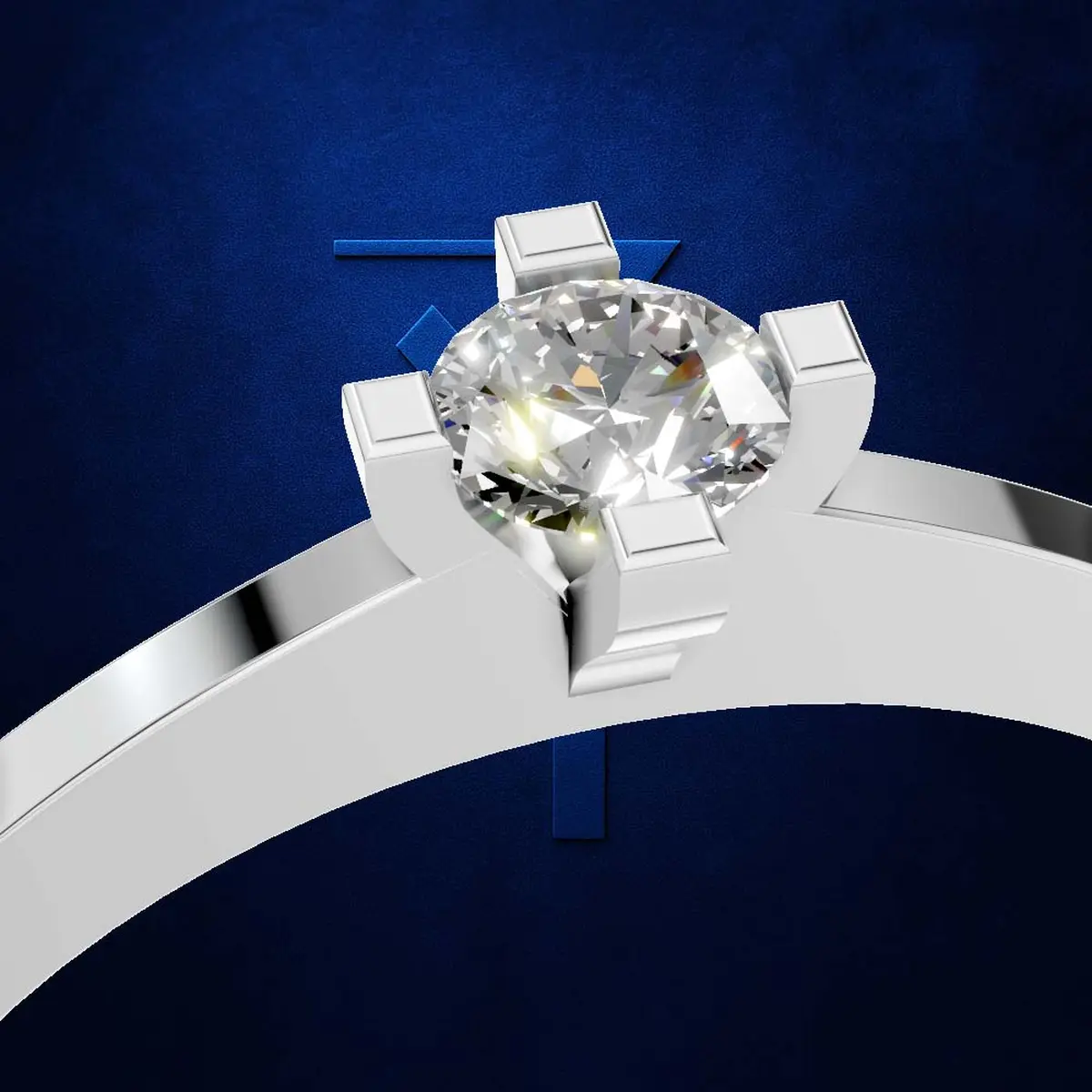 Classic Four Prongs Round Solitaire Lab Grown Diamond Engagement Ring in 14k Solid Gold and Platinum