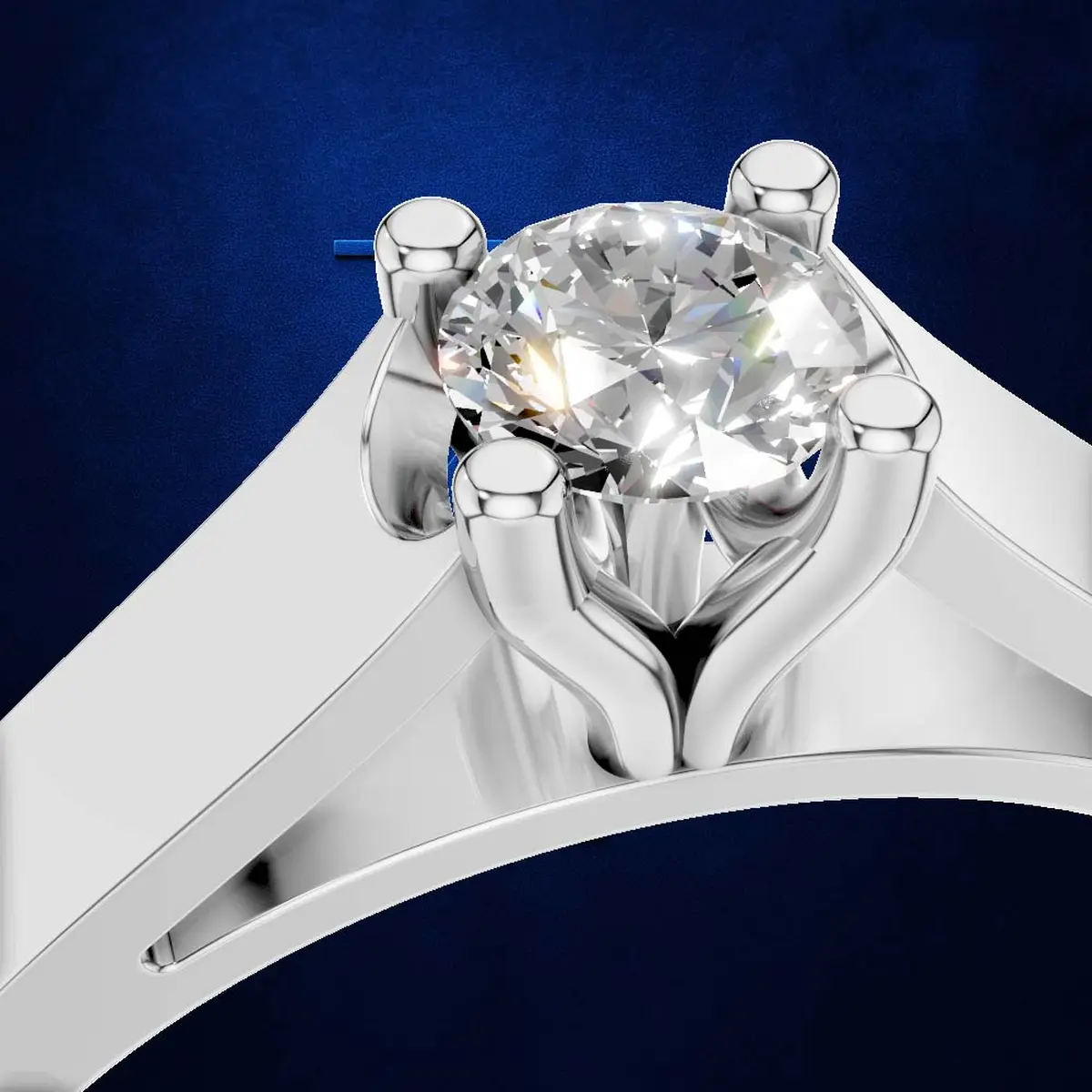 Elegant 925 Sterling Silver VVS D Moissanite Diamond Engagement Ring for Women in White Gold