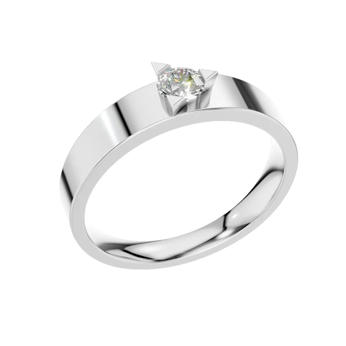 Modern Lab Grown Diamond Ring in 14K Gold | Elegant Round Cut Solitaire Ring | Moissanite or Lab Grown Diamond Options Available