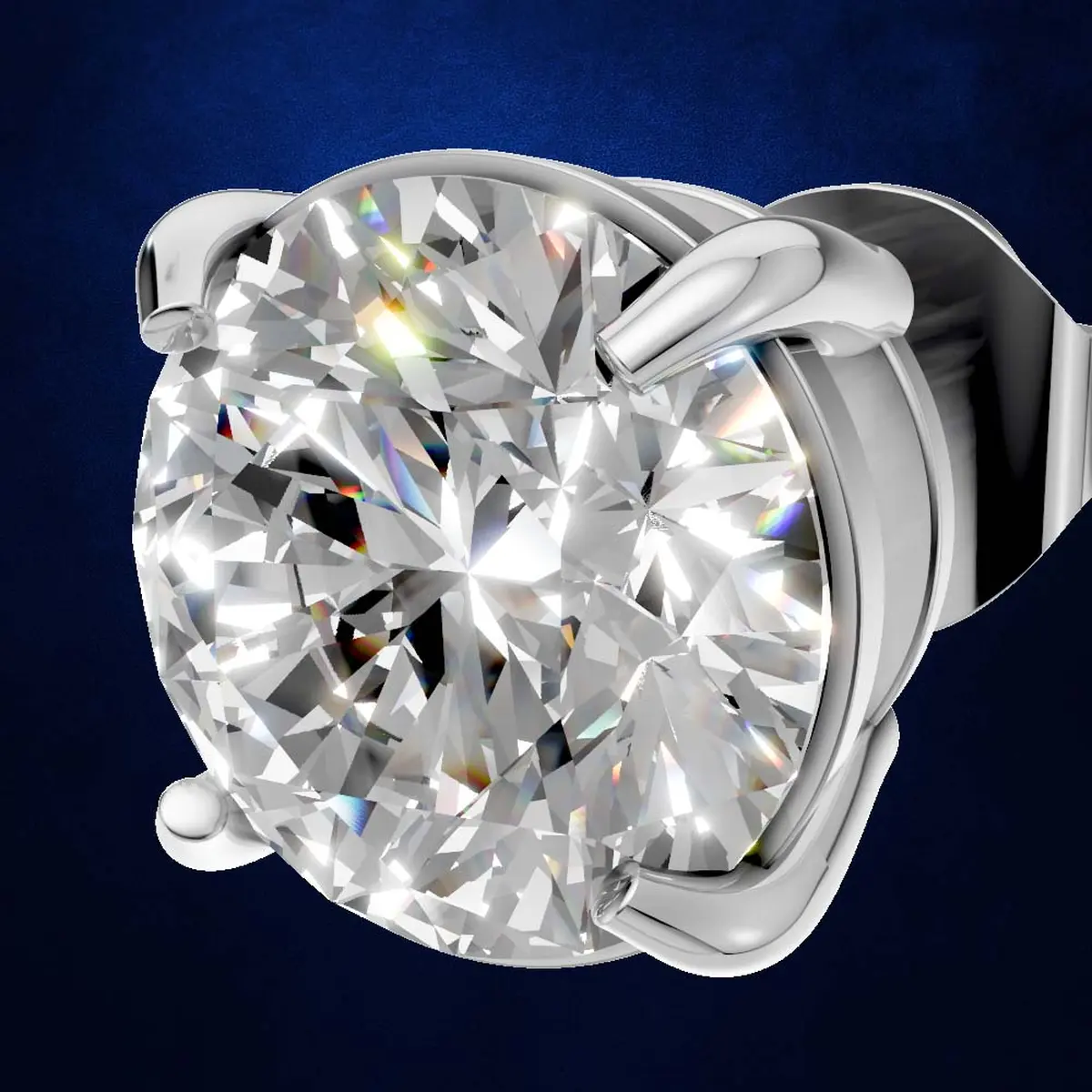 2.00ct Classic Round Diamond Solitaire Earring