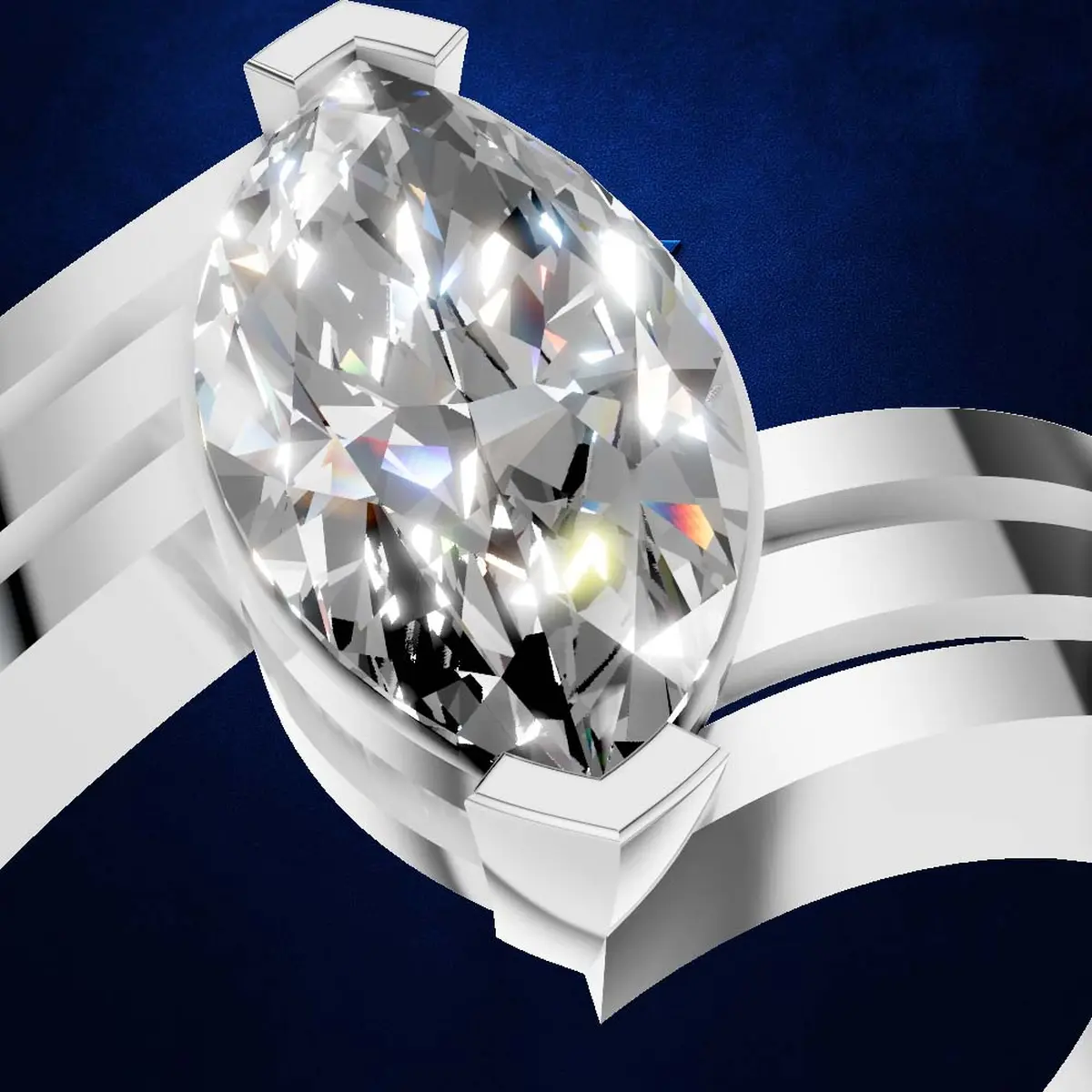 1.00ct Modern Marquise Diamond Ring