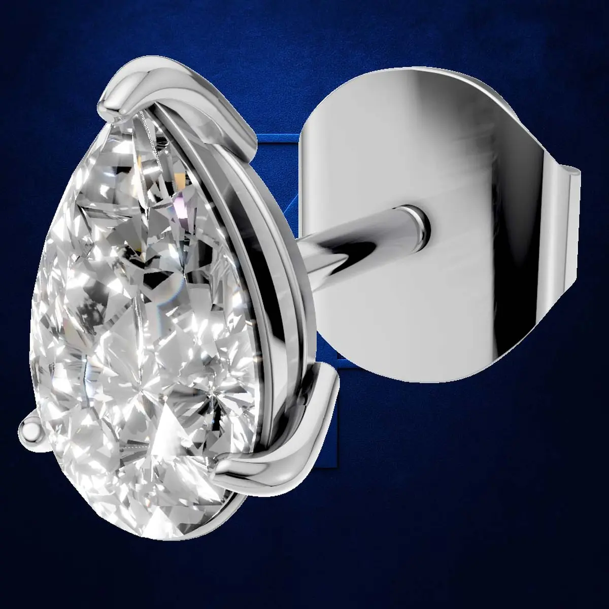 1.00ct Modern Pear Diamond Stud Earrings