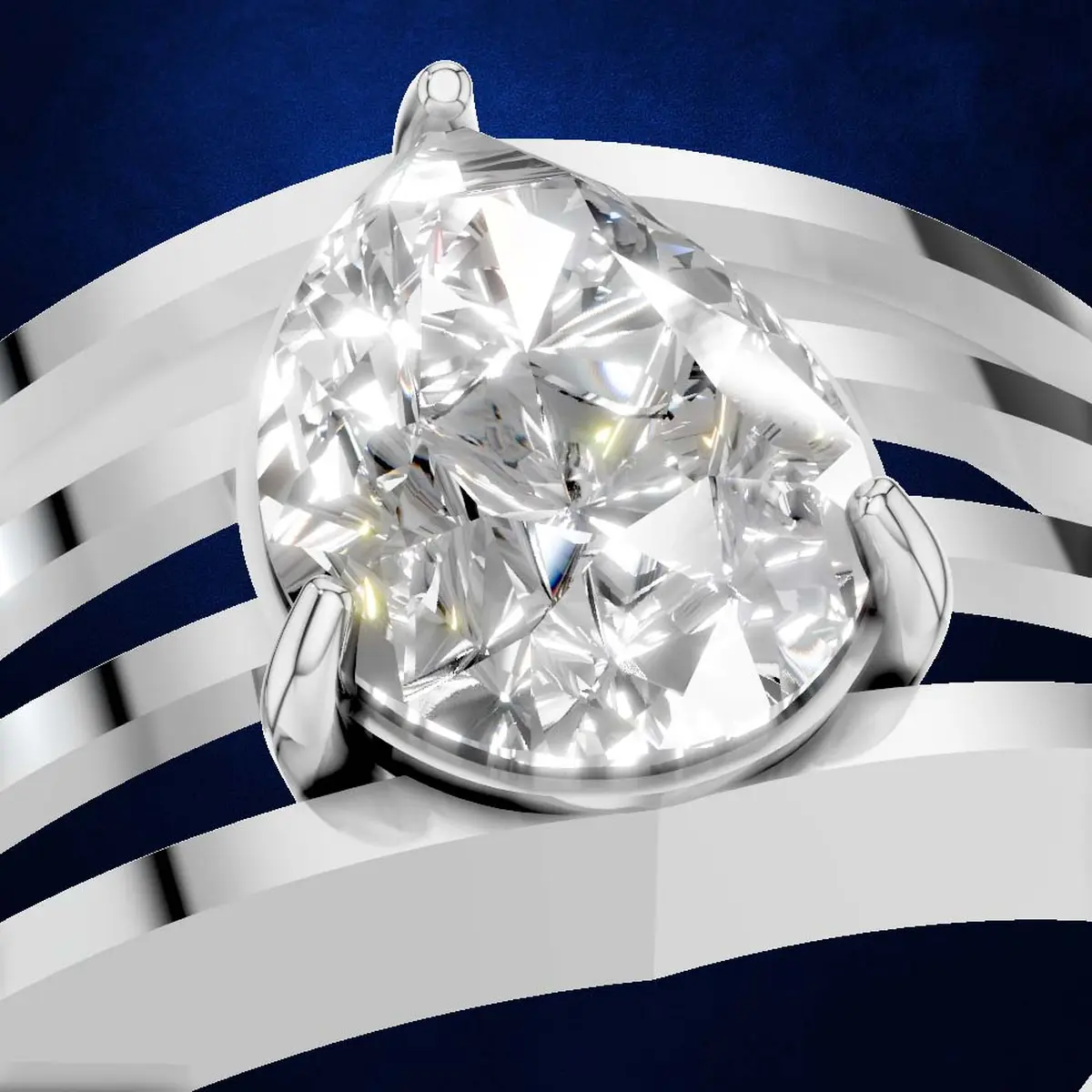 1.00ct Modern Pear Diamond Ring