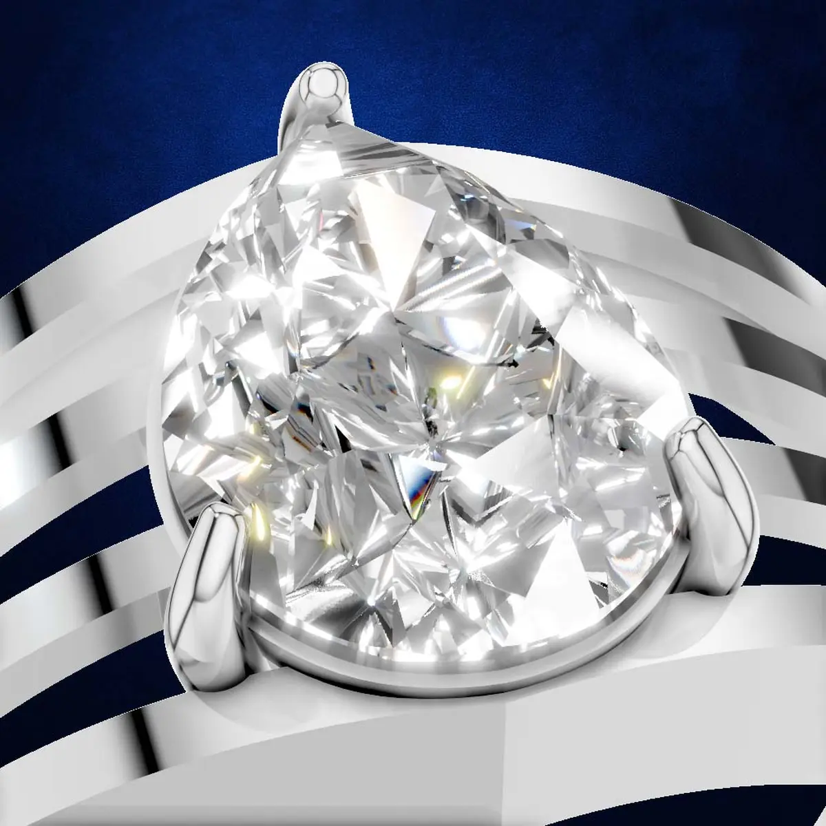 1.60ct Bold Pear Cut Solitaire Ring