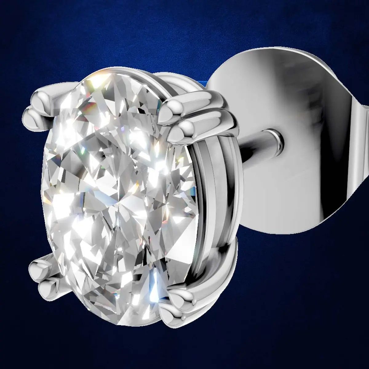 0.50ct Oval Solitaire Stud Earrings