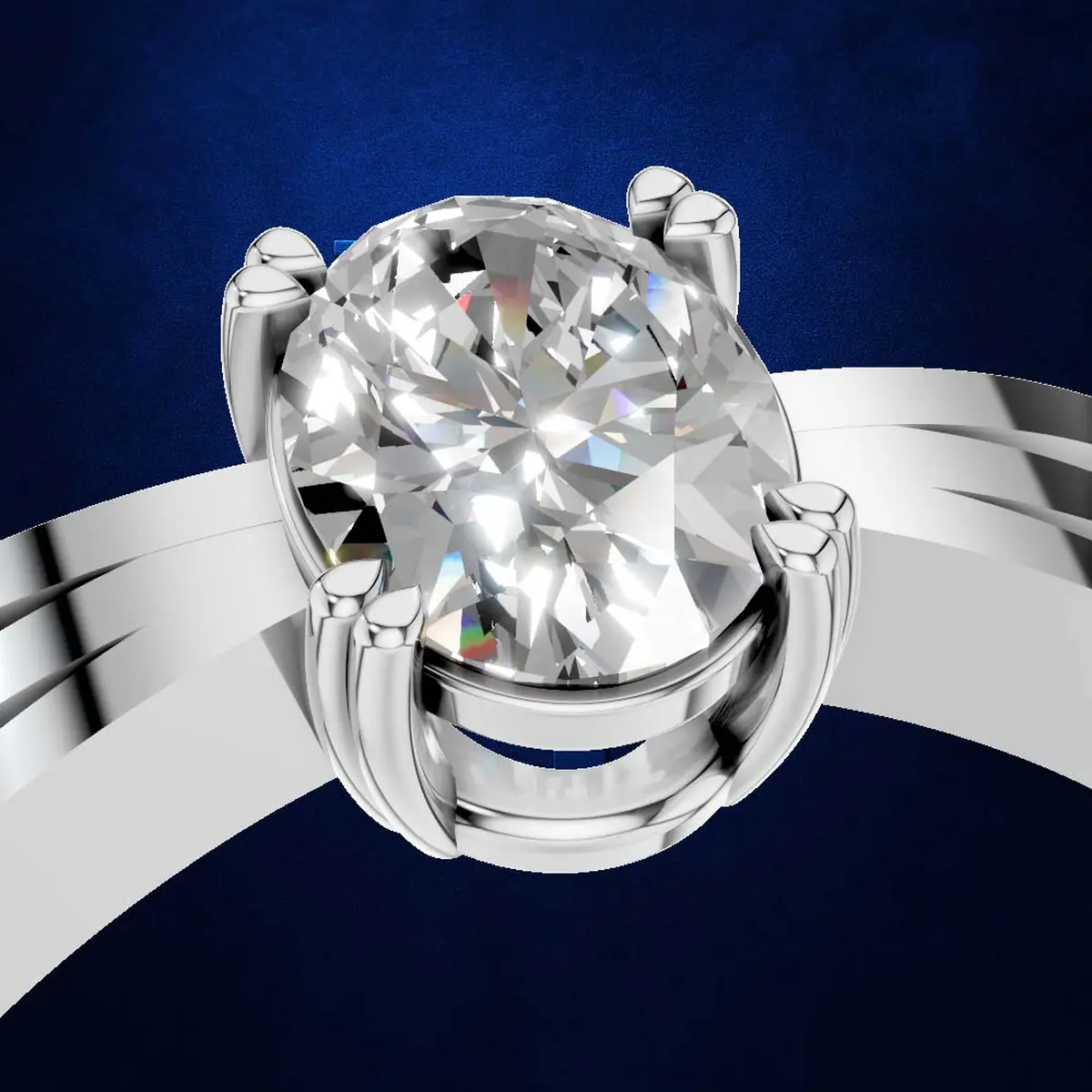 0.70 ct Minimal Oval Solitaire Diamond Ring