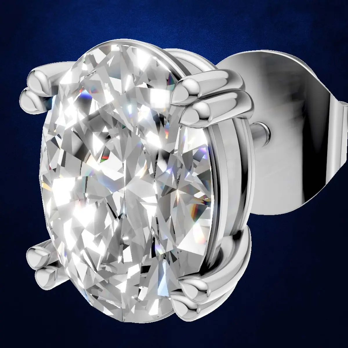 1.00ct Classic Oval Cut Diamond Stud Earrings