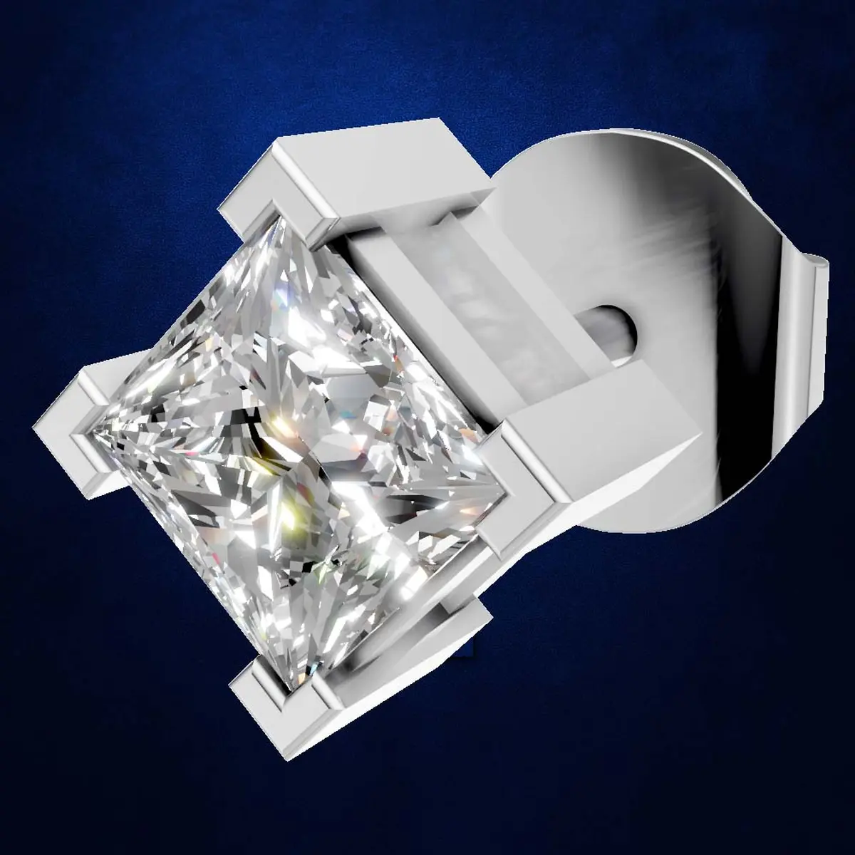 0.50ct Princess Cut Solitaire Stud Earrings