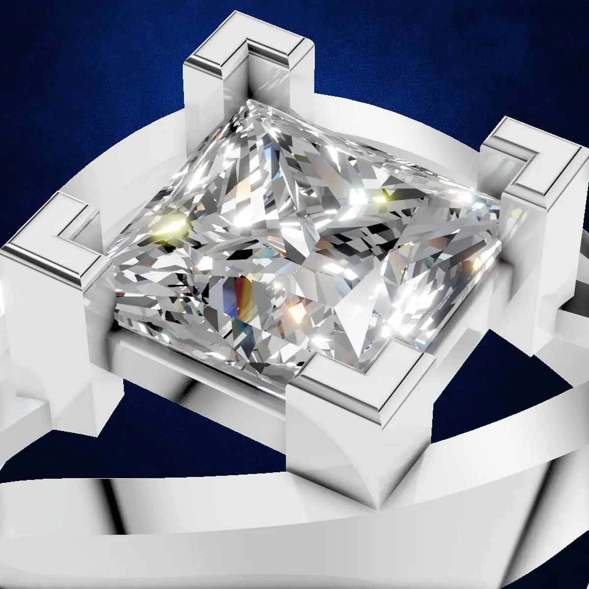 1.30ct Minimal Princess Square Ring