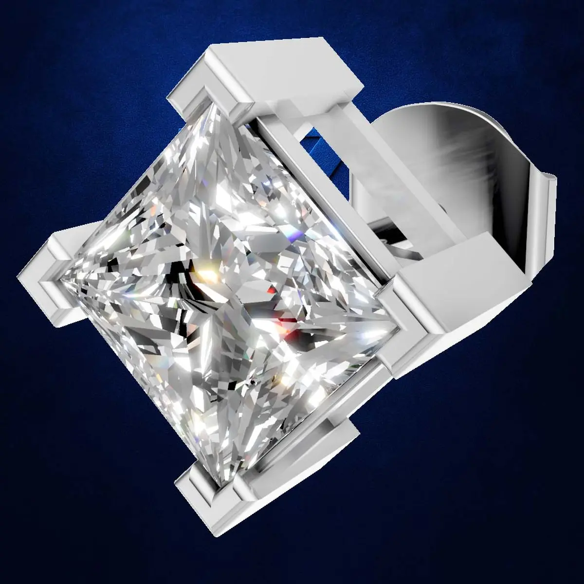 2.00ct Elegant Square Solitaire Studs