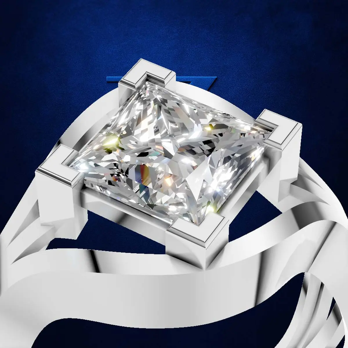 2.00ct Elegant Square Solitaire Ring