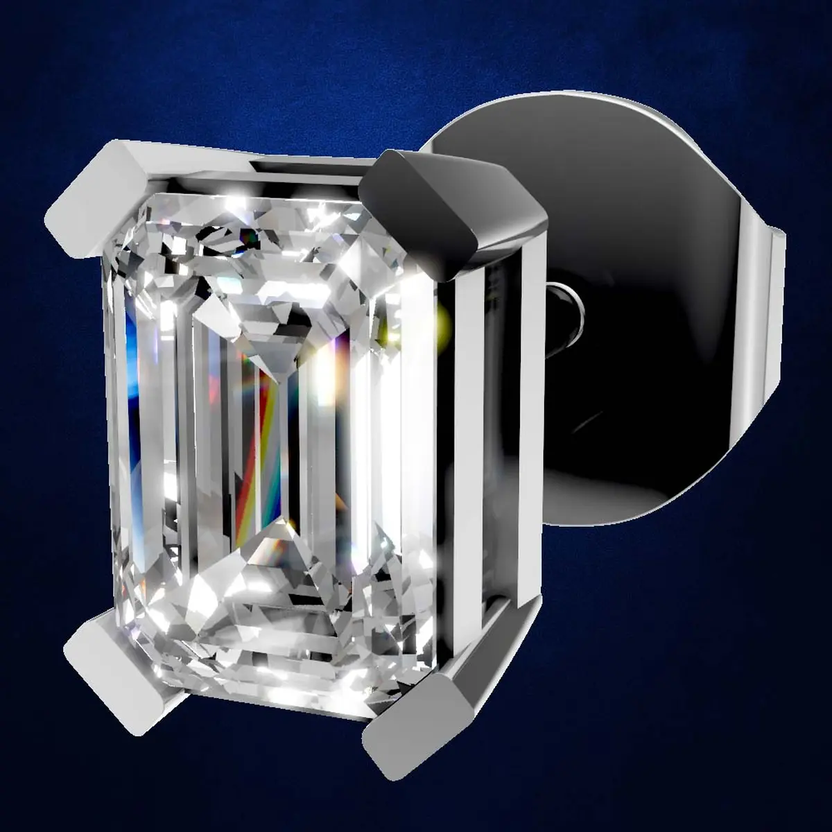 0.50ct Emerald Cut Solitaire Stud Earrings