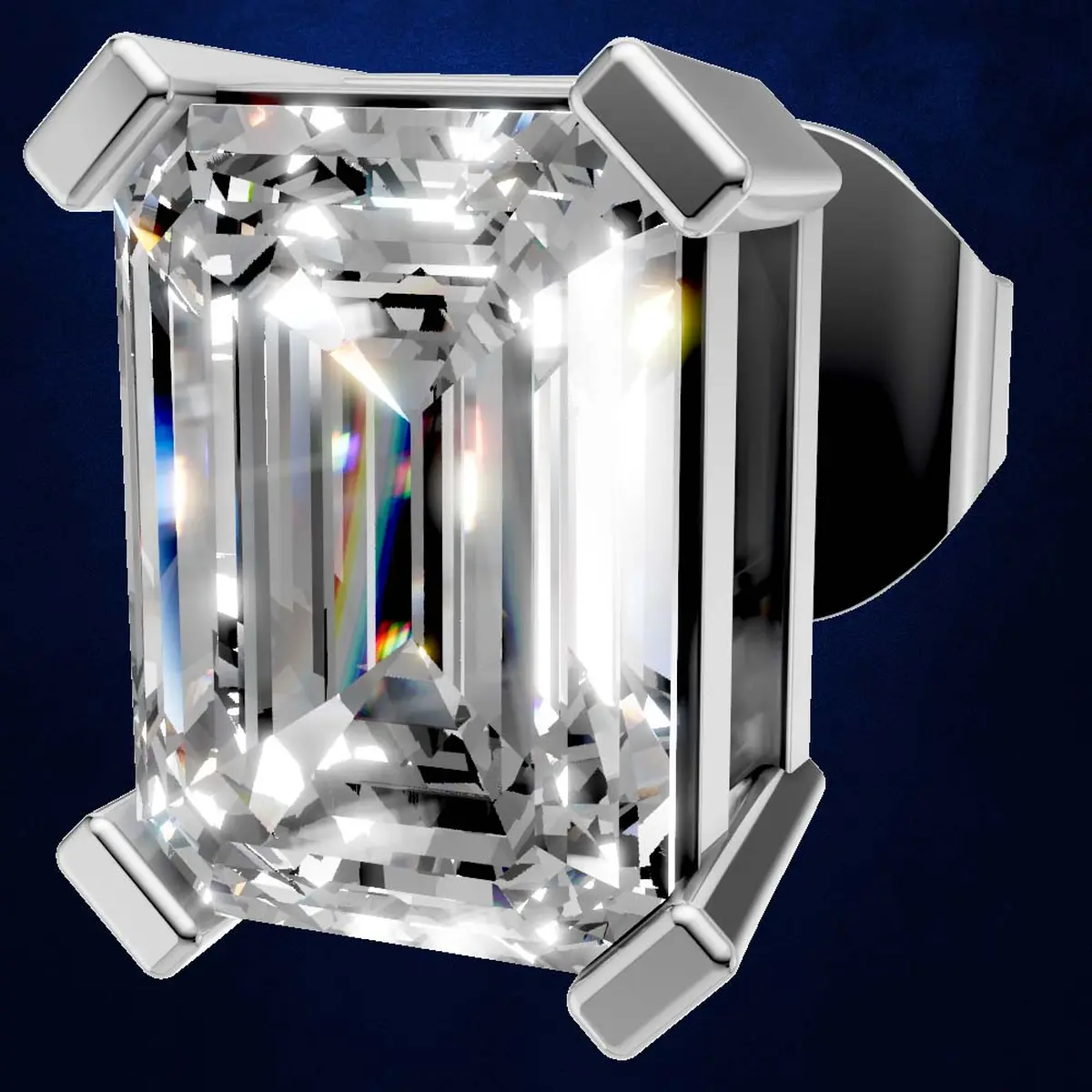 1.50ct Elegant Emerald Cut Solitaire Studs