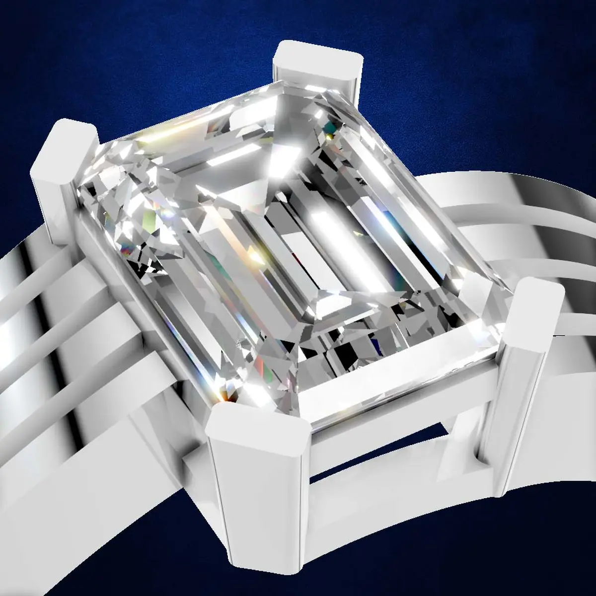 1.50ct Elegant Emerald Cut Solitaire Ring