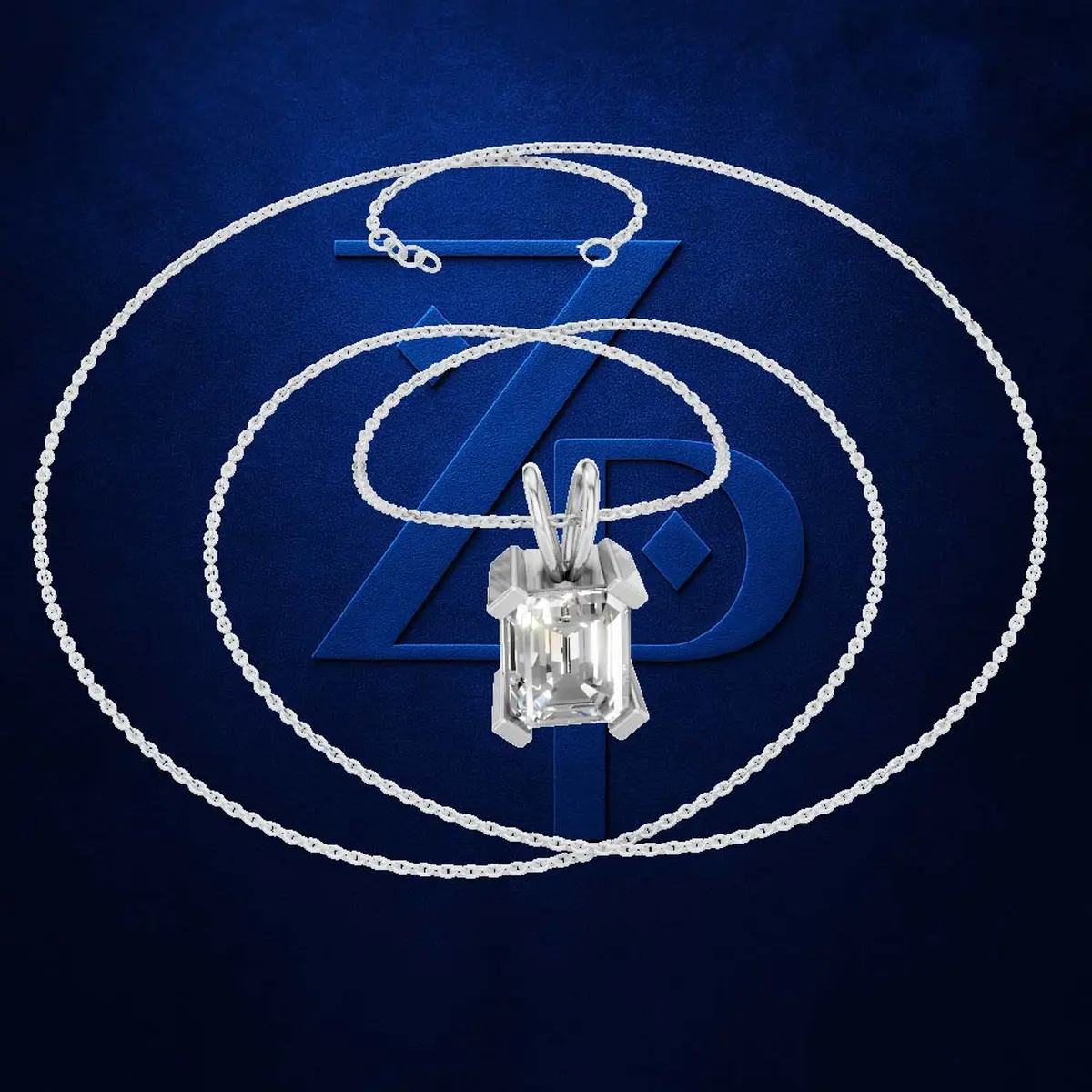 3.00ct Grand Emerald Cut Solitaire Pendant