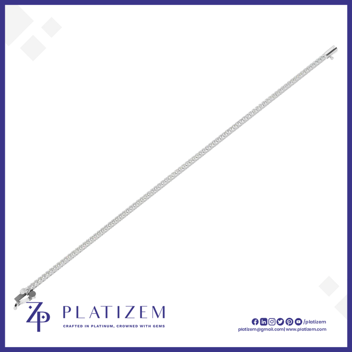 Petite Diamond Tennis Bracelet for Women with Fold Over Clasp