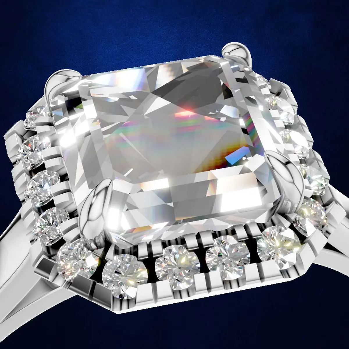 Emerald Laboratory Grown Diamond Engagement Ring