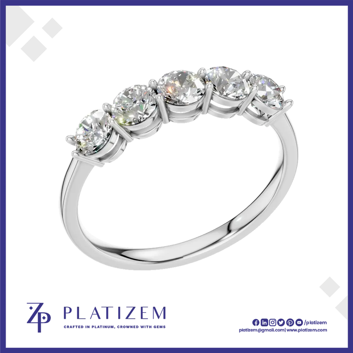 5 Stone Laboratory Grown Diamond Ring