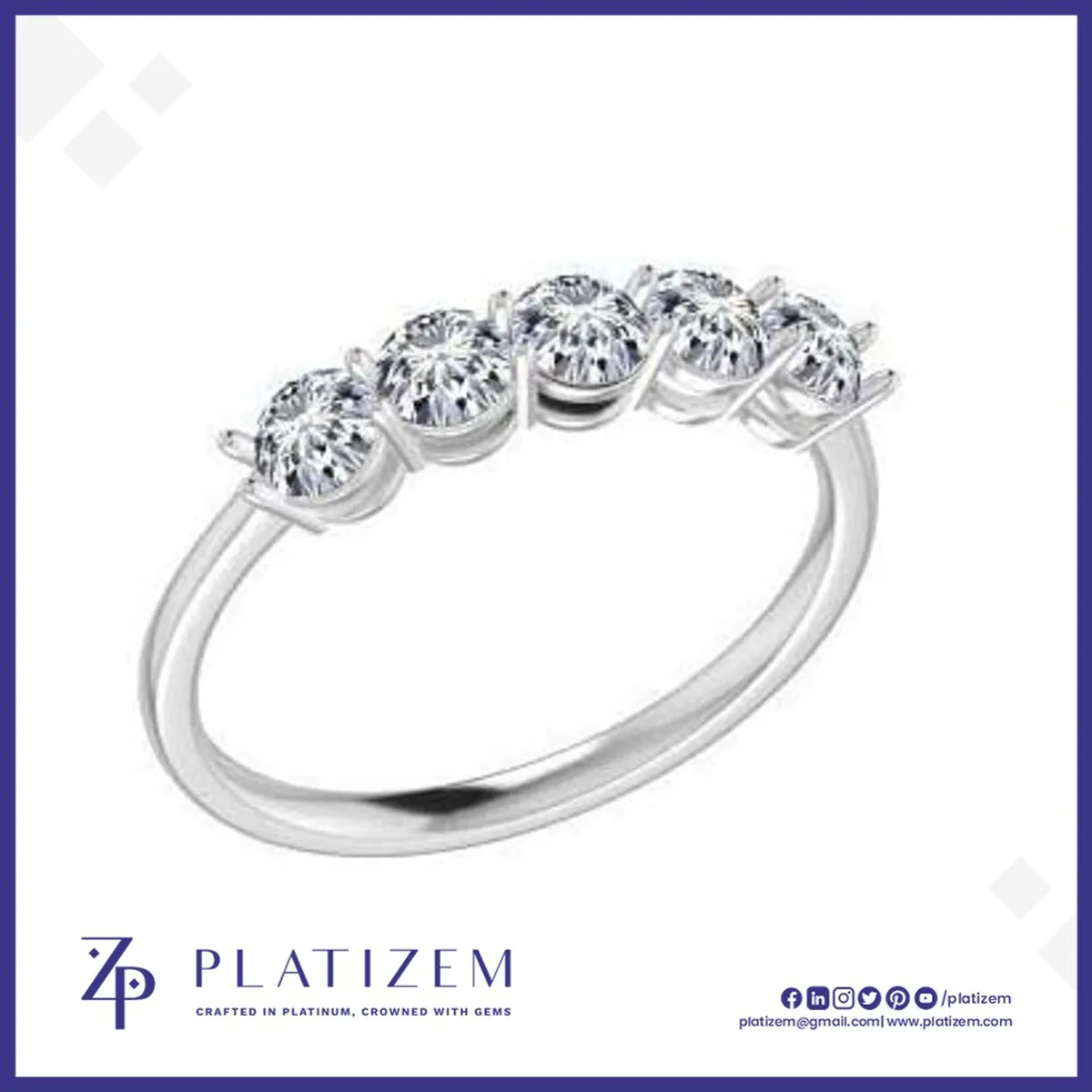 Graduated Five Stone Diamond Band for Women