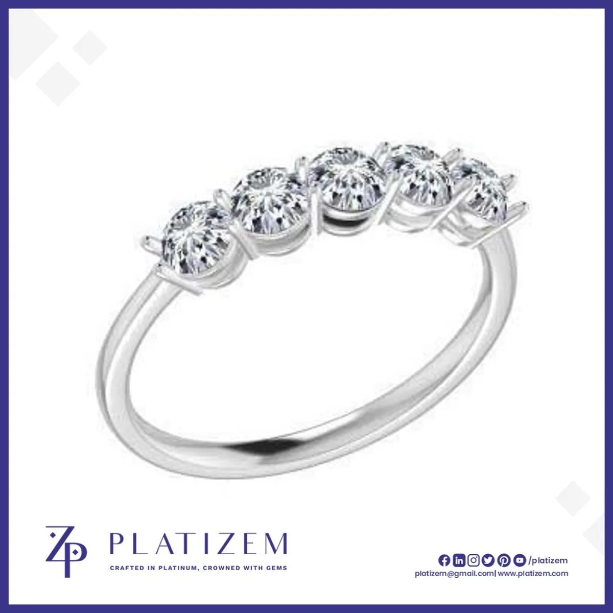 Five Stone Round Diamond Ring for Women