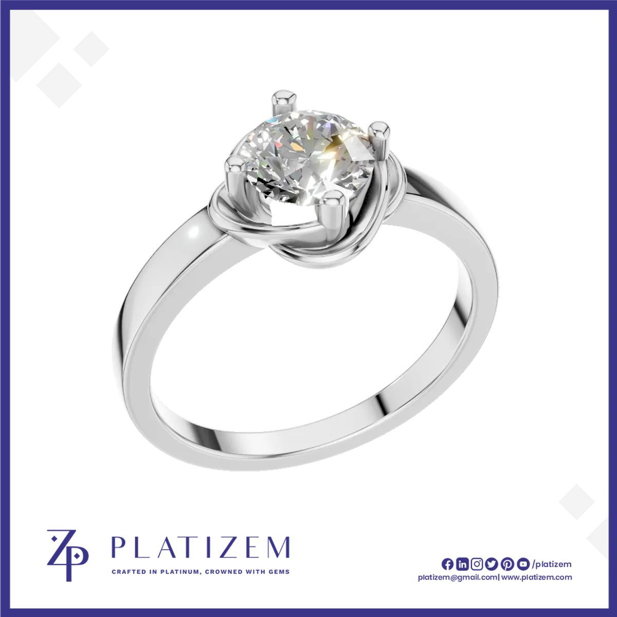 Unique Floral Shape Round Solitaire Engagement Ring for Women Luxury Fine Jewelry