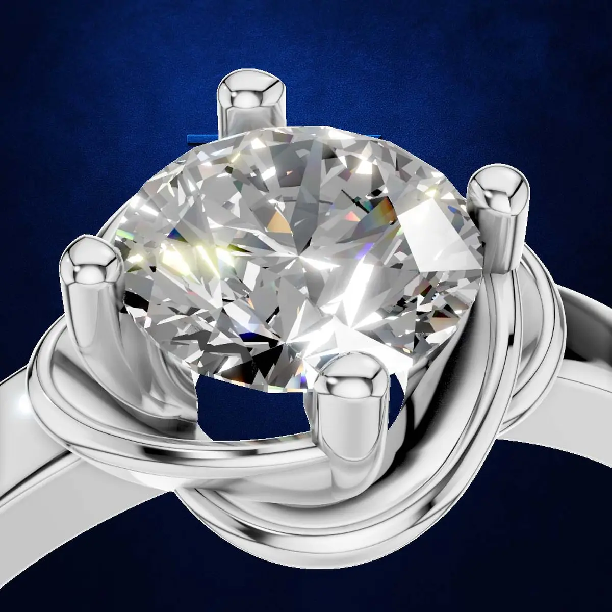 Unique Floral Shape Round Solitaire Engagement Ring for Women Luxury Fine Jewelry