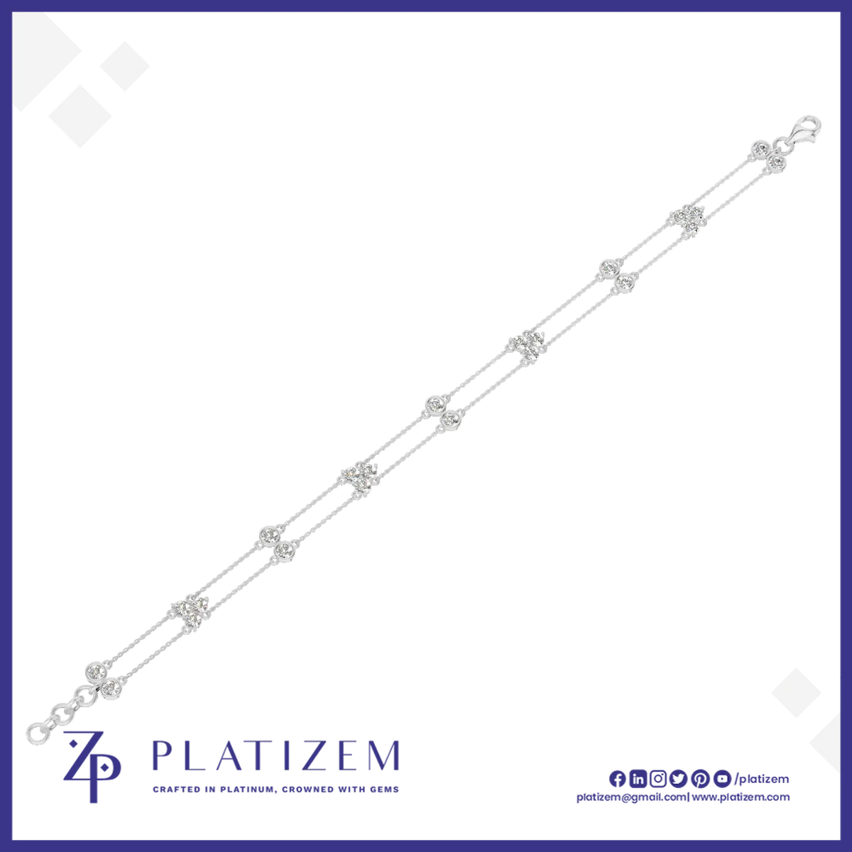Round Lab Grown Diamond Chain Link Bracelet for Women