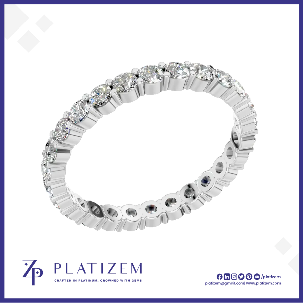 Round Laboratory Grown Diamond Wedding Band Gold and Platinum Luxury Ring