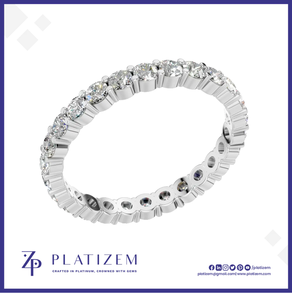 Round Cut Lab Grown Diamond Eternity Ring Elegant Wedding Band