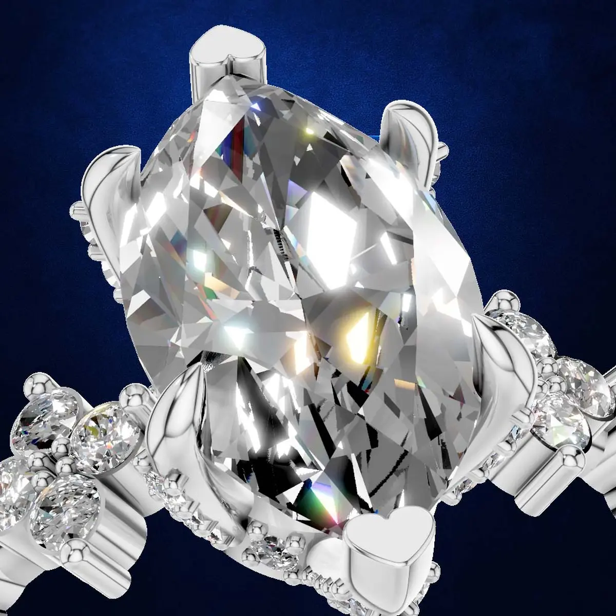 Marquise Laboratory Grown Diamond Engagement Ring Gold and Platinum Luxury