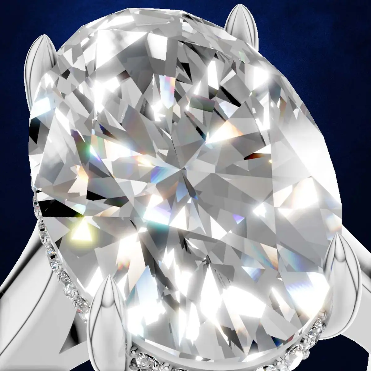 Oval Cut Hidden Halo Engagement Ring in Gold and Platinum Laboratory Grown Diamond Luxury