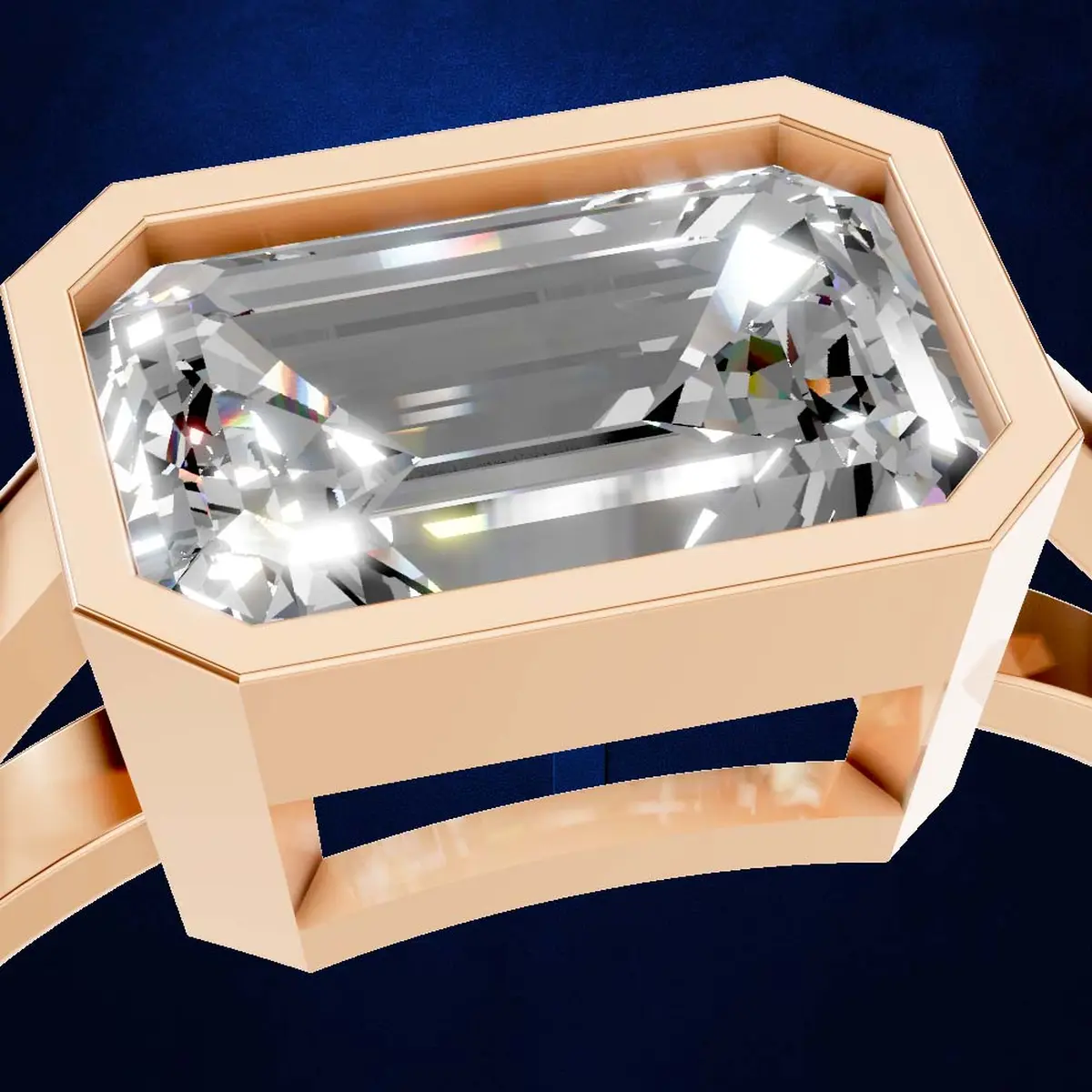 Oval Cut Bezel Set Engagement Ring Gold. Silver and Platinum with Laboratory Grown Diamond Luxury Ring