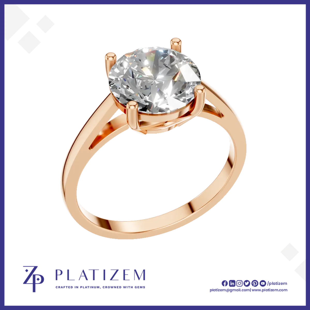 3 Carat Round Solitaire Engagement Ring 18K Gold Laboratory Grown Diamond Luxury Ring