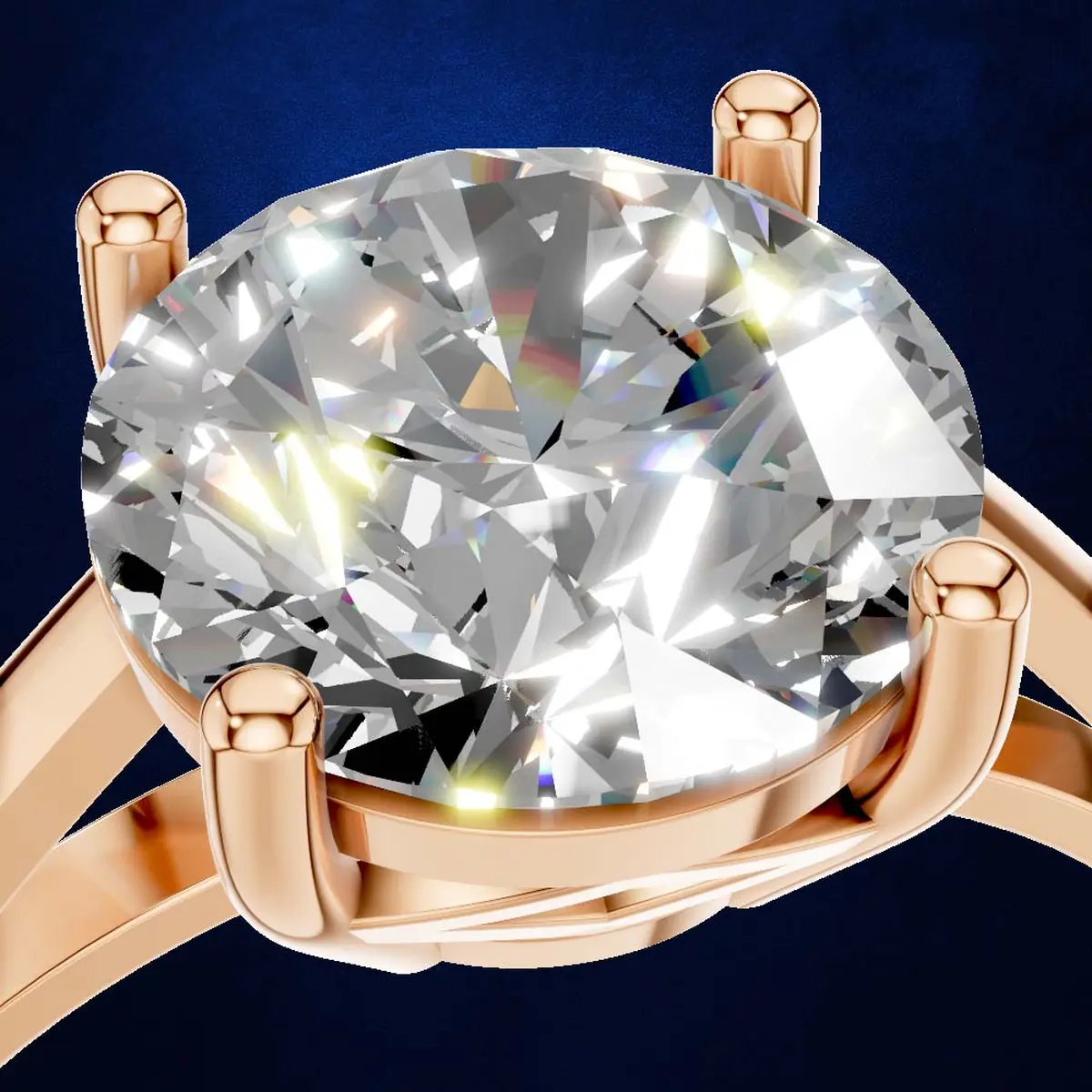 3 Carat Round Solitaire Engagement Ring 18K Gold Laboratory Grown Diamond Luxury Ring