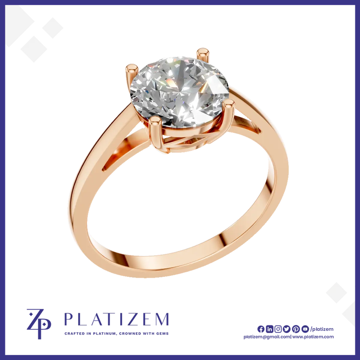 2 Ct Round Solitaire Engagement Ring 18K Gold Laboratory Grown Diamond Luxury Ring