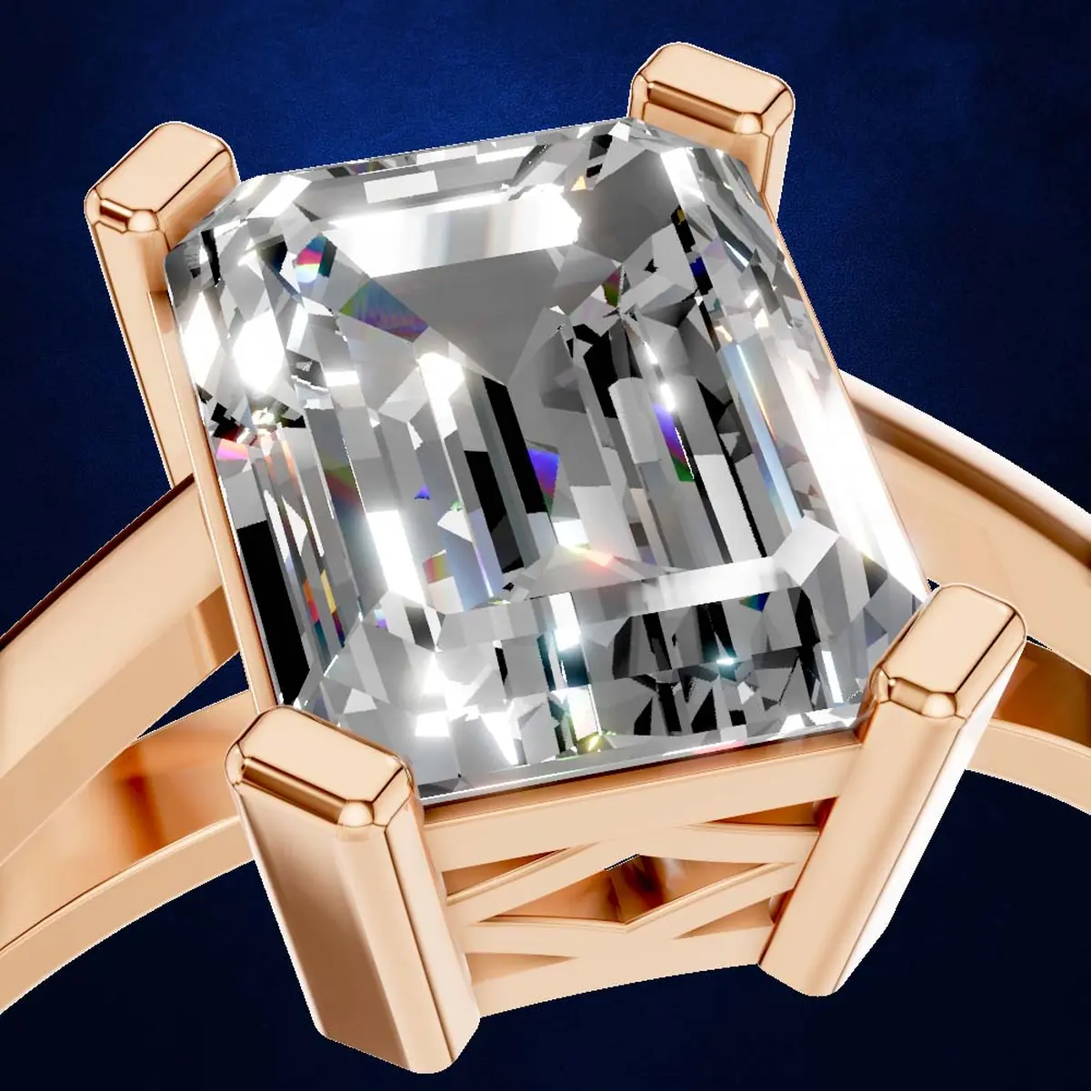 2 Ct Emerald Cut Laboratory Created Diamond Ring 18K Gold Luxury Ring