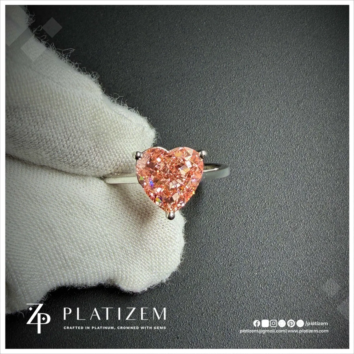 2.6 Carat Heart Shaped Fancy Pink Lab Grown Diamond Engagement Ring