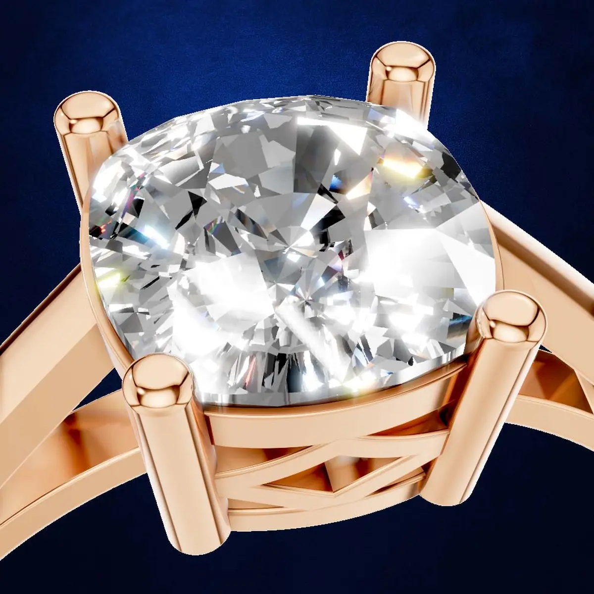 Cushion Cut Solitaire Engagement Ring 18K Gold Laboratory Grown Diamond Luxury Ring