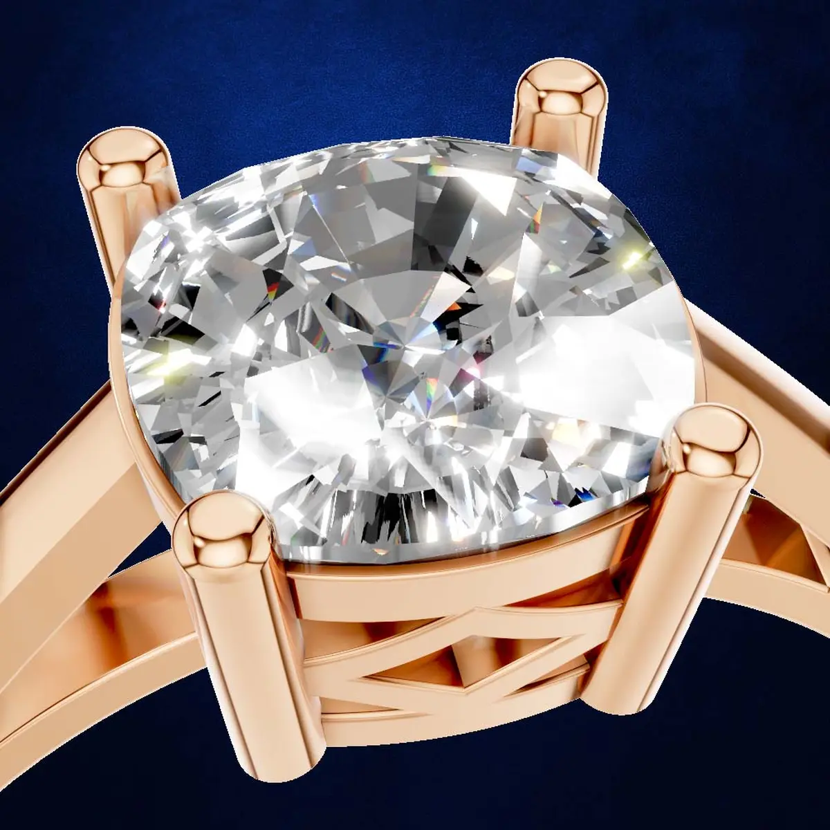 2 Carat Cushion Cut Engagement Ring 18K Gold Laboratory Grown Diamond Luxury Ring